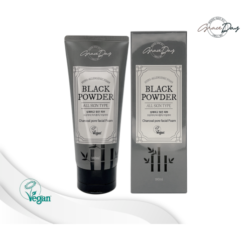 Black Powder Charcoal Pore Clay Facial Foam